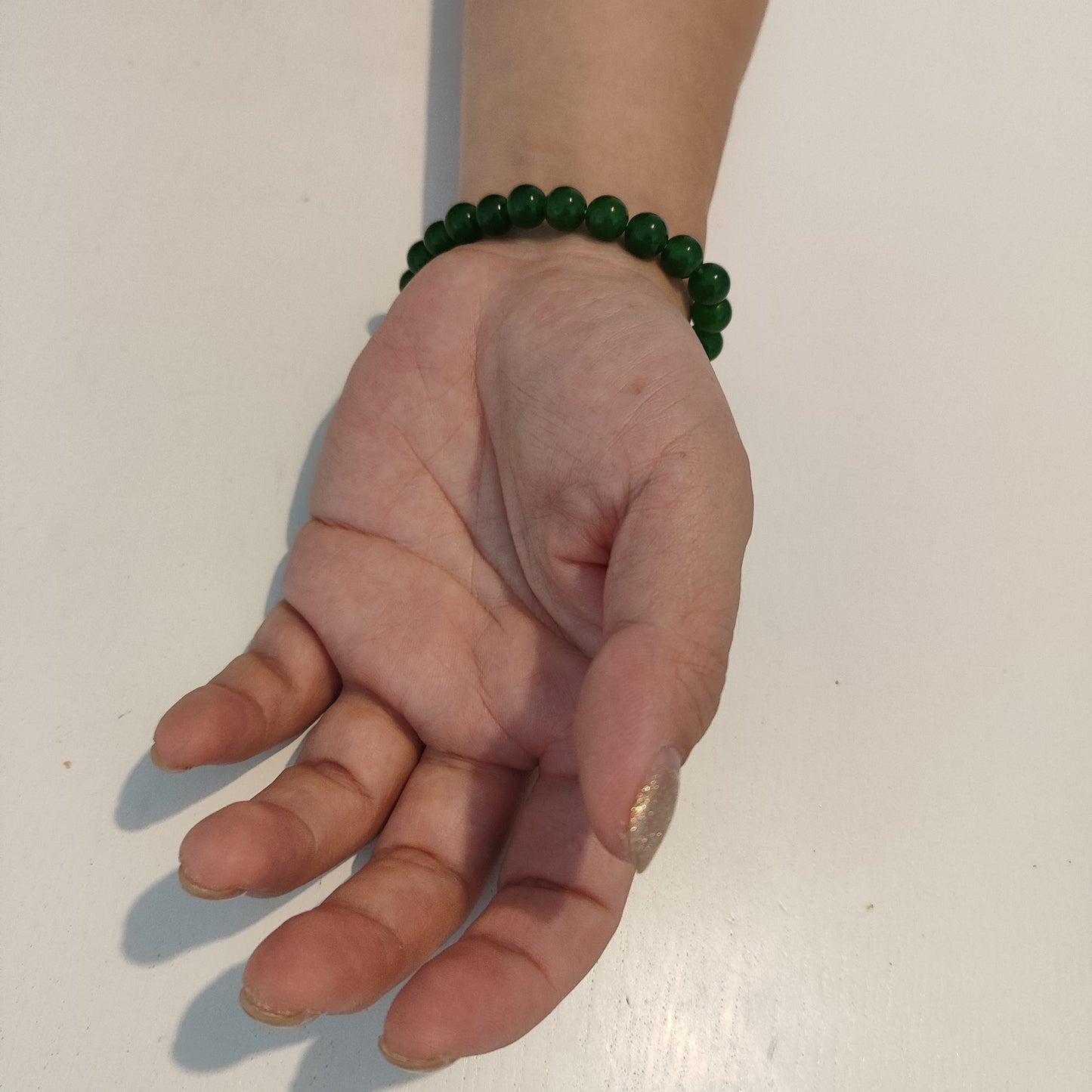 Bracelet en jade vert de catégorie Hetian du Xinjiang, perle de 8mm à 10mm