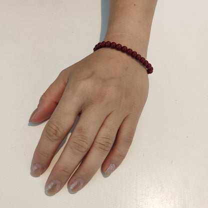 Bracelet en pierre rouge de Cinabre de Guizhou, perle de 6mm à 10mm