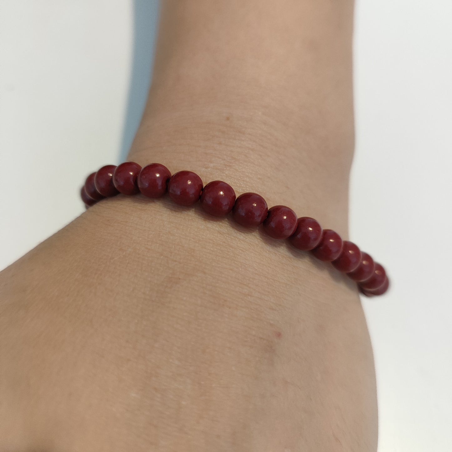 Bracelet en pierre rouge de Cinabre de Guizhou, perle de 6mm à 10mm
