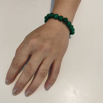 Bracelet en jade vert marbré de catégorie Hetian du Xinjiang, perle pierre de 10mm