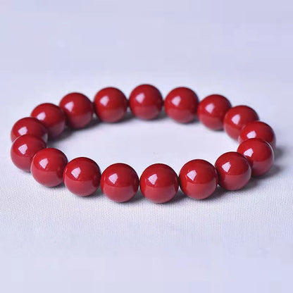 Bracelet en pierre rouge de Cinabre de Guizhou, perle de 6mm à 10mm