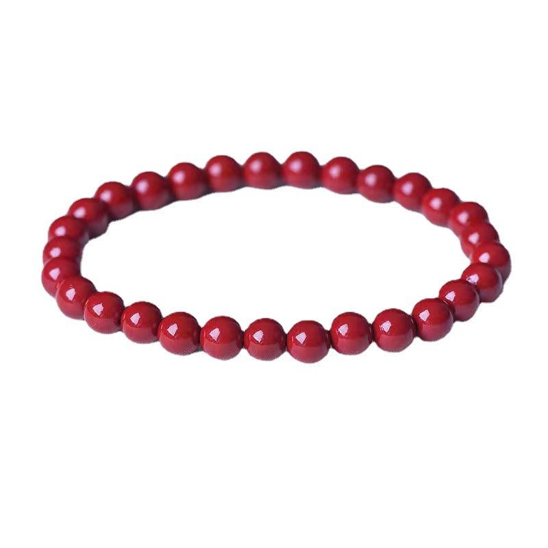 Bracelet en pierre rouge de Cinabre de Guizhou, perle de 6mm à 10mm