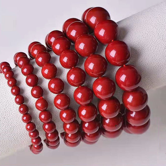 Bracelet en pierre rouge de Cinabre de Guizhou, perle de 6mm à 10mm