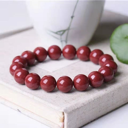 Bracelet en pierre rouge de Cinabre de Guizhou, perle de 6mm à 10mm