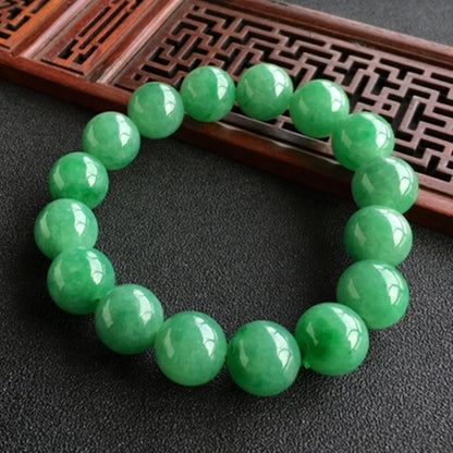 Bracelet en jade vert marbré de catégorie Hetian du Xinjiang, perle pierre de 10mm