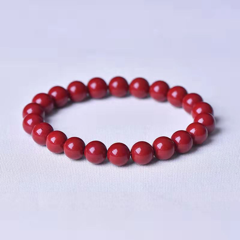 Bracelet en pierre rouge de Cinabre de Guizhou, perle de 6mm à 10mm