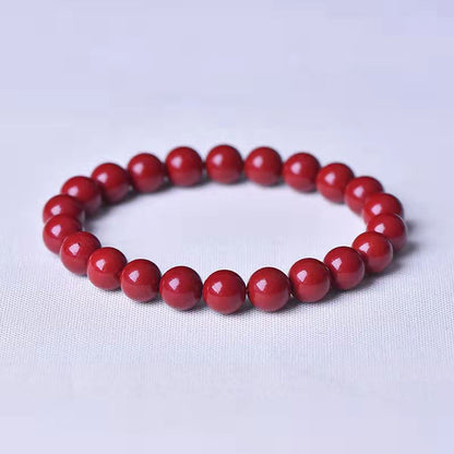 Bracelet en pierre rouge de Cinabre de Guizhou, perle de 6mm à 10mm