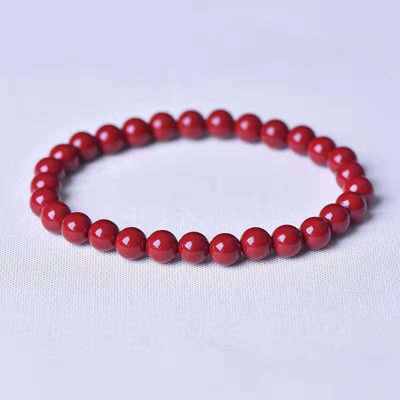 Bracelet en pierre rouge de Cinabre de Guizhou, perle de 6mm à 10mm